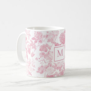 Rosa White Blommigt Ro Chinoiserie Flicka Kaffemugg
