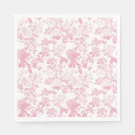 Rosa White Blommigt Ro Chinoiserie Mönster Pappersservett