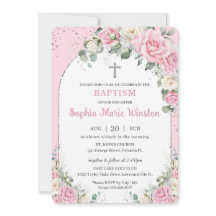 Rosa White Blommigt Silver Arch Baptism Christenin