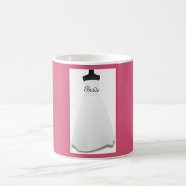 Rosa & White Bröllop Dress Bride Mugg