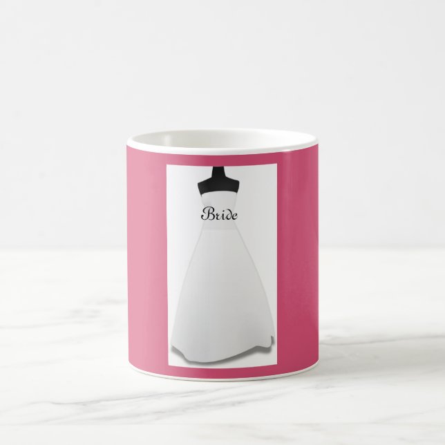 Rosa & White Bröllop Dress Bride Mugg (Center)
