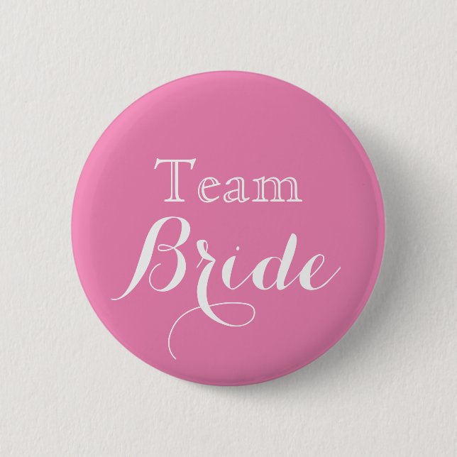 Rosa White Bröllop Team Bride Knapp (Framsida)