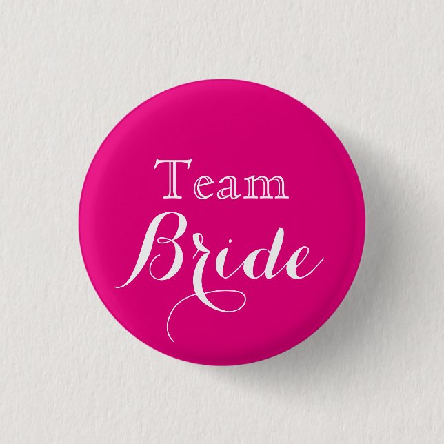 Rosa White Bröllop Team Bride Knapp (Framsida)