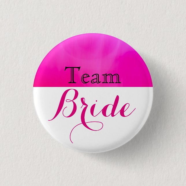 Rosa & White Bröllop Team Bride Knapp (Framsida)