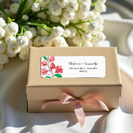 Rosa White Bröllopsbuketter Adress Returadress Etikett