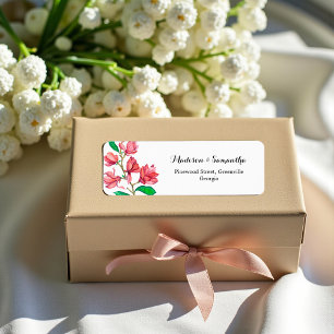 Rosa White Bröllopsbuketter Adress Returadress Etikett