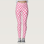 Rosa White Checkated Mönster Leggings<br><div class="desc">Rosa- och vitcheckade geometriska rutor Mönster design</div>