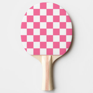 Rosa White Checkated Mönster Pingisracket