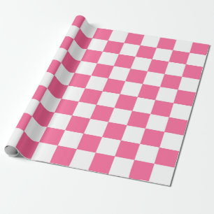 Rosa White Checkated Mönster Presentpapper