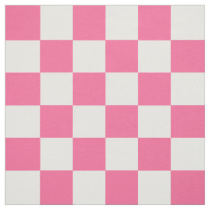 Rosa White Checkated Mönster Tyg