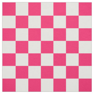Rosa White Checker Mönster Textile Tyg