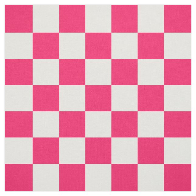 Rosa White Checker Mönster Textile Tyg (Provkarta)