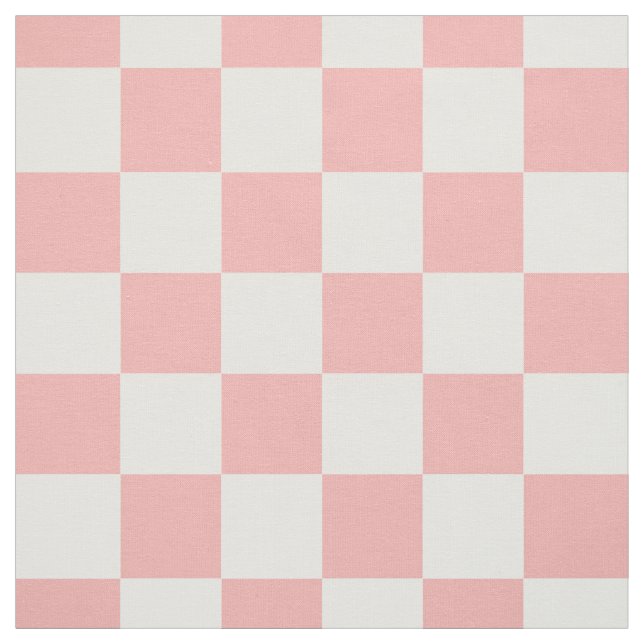 Rosa White Checkered Gingham Mönster Tyg (Provkarta)