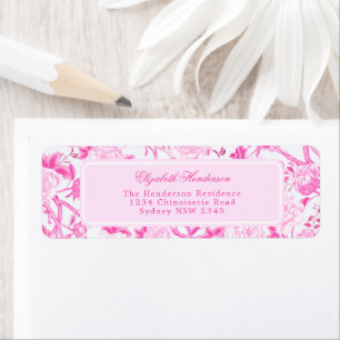 Rosa White Chinoiserie Porcelain Returadress Etikett