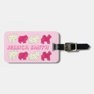 Rosa White Circus Zoo Animal Cookies Crackackers Bagagebricka