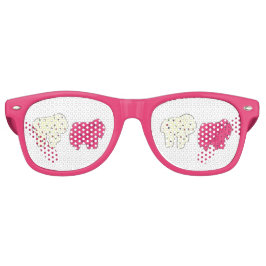Rosa White Circus Zoo Animal Cookies Crackackers Retro Solglasögon