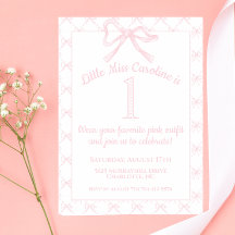 Rosa & White Coquette Bow Birthday Girl, Rosa Bow