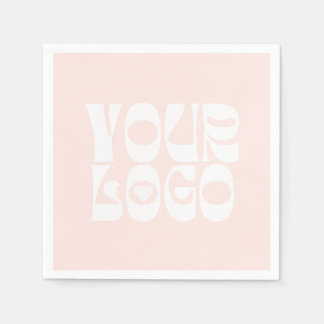  Rosa & White Corporate Business Logotyp Napkin Pappersservett