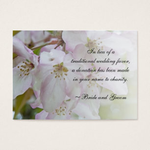 Rosa White Crab Apple Blommar Bröllop Charity Card Visitkort