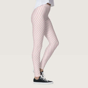 Rosa White Diagonal Rand Mönster Leggings
