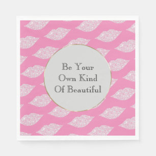 Rosa White Diamond Läppar Pappersservett