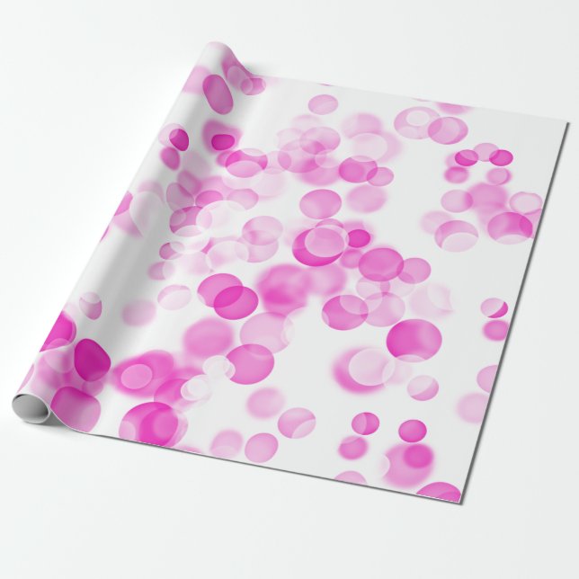 Rosa White Dots Bubbles Bokeh Effect Presentpapper (Utrullad)