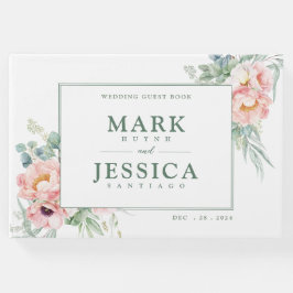 Rosa White Flower Bröllop Gästböcker