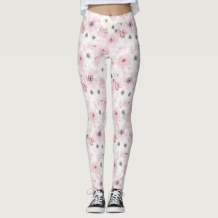 Rosa White Flowers Leggings