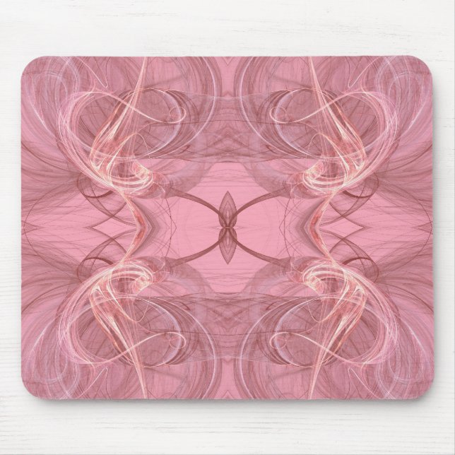 Rosa & White Fractal Mousepad Musmatta (Framsidan)