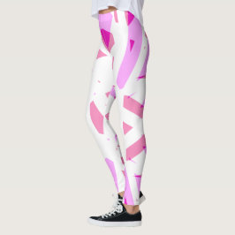 Rosa White Geometric Art Deco Valentines Kärlek Yo Leggings