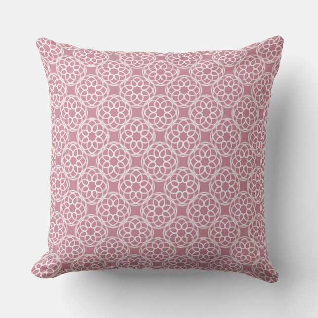 Rosa White Geometric Seamless Mönster Kudde (Framsida)