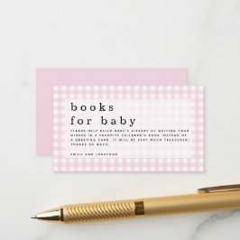 Rosa White Gingham Bokar för Baby Tilläggskort