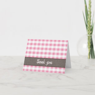 Rosa & White Gingham Canvas - tackkort