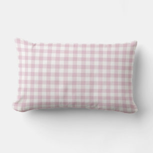 Rosa White Gingham Check Mönster Lumbarkudde