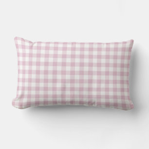 Rosa White Gingham Check Mönster Lumbarkudde