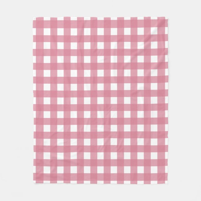 Rosa White Gingham Check Play Fleecefilt (Framsidan)