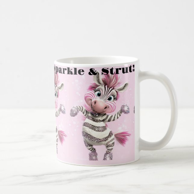 Rosa White Gnistra & Strut Zebra Kaffemugg (Höger)