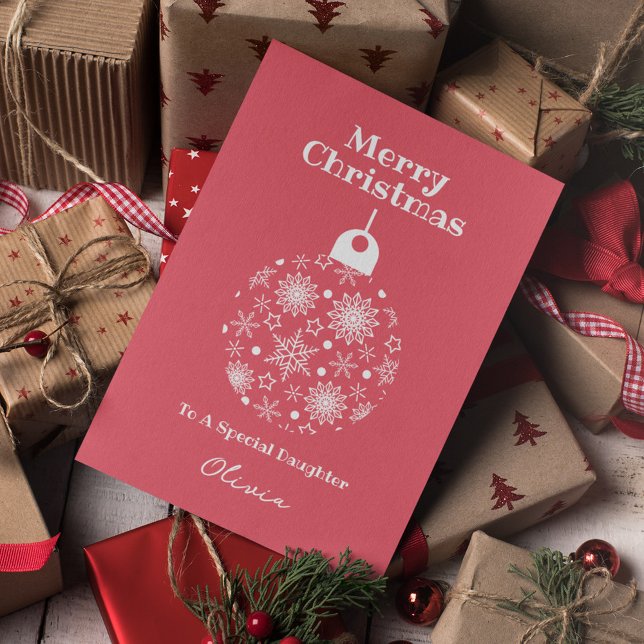 Rosa White God jul Dotter Personlig Helgkort (Skapare uppladdad)