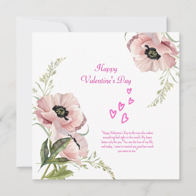 Rosa White Grönt Elegant Valentine Card Tack Kort (Framsida)
