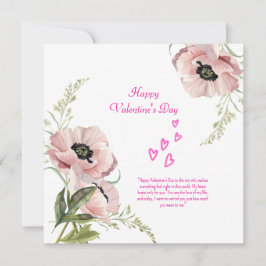 Rosa White Grönt Elegant Valentine Card Tack Kort