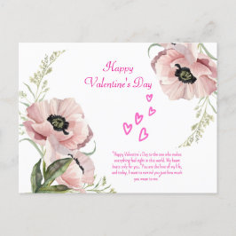 Rosa White Grönt Elegant Valentine Post Card Vykort