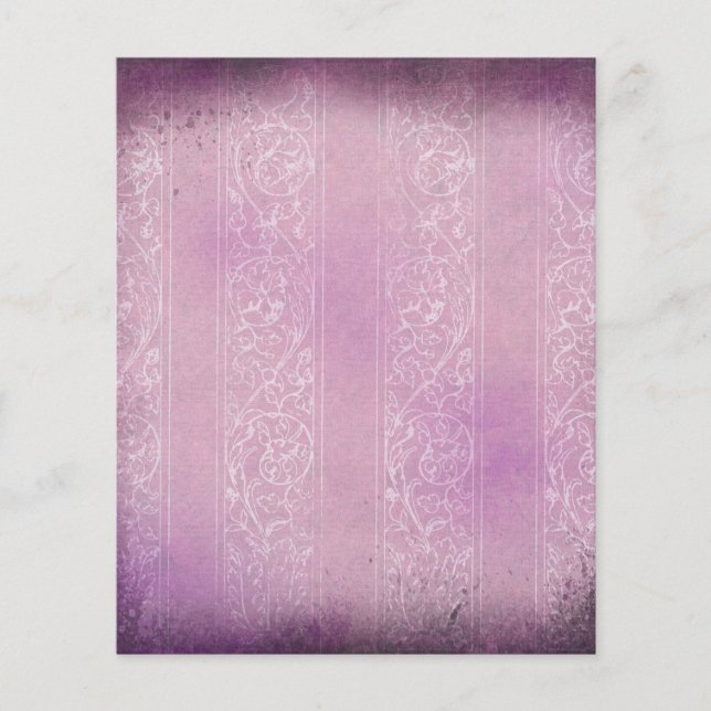 Rosa & White Grungy Åldras Scrapbook Papper (Framsida)