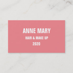 Rosa White Hair & Makup Snyggt Modern Salmon Visitkort