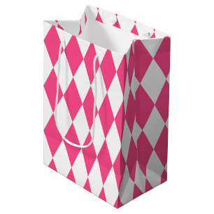 Rosa White Harlequin Diamonds Checkerss Design