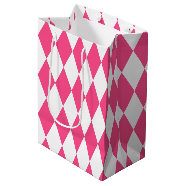 Rosa White Harlequin Diamonds Checkerss Design (Skapare uppladdad)