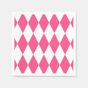 Rosa White Harlequin Diamonds Checkerss Design Pappersservett