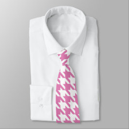 Rosa & White Houndstooth Necktie Slips