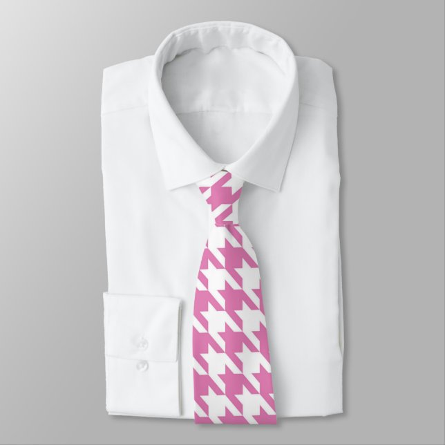 Rosa & White Houndstooth Necktie Slips (Bunden)