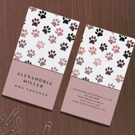 Rosa White Hund Tass avtryck | Hund Grooming Visitkort