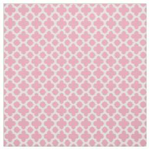 Rosa White Ikat Quatrefoil Mönster Ro Tyg